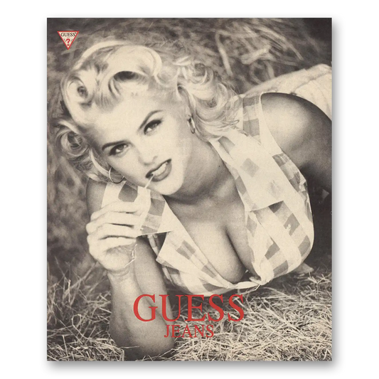 1992 Guess Anna Nicole Smith Vintage Magazine Print Ad