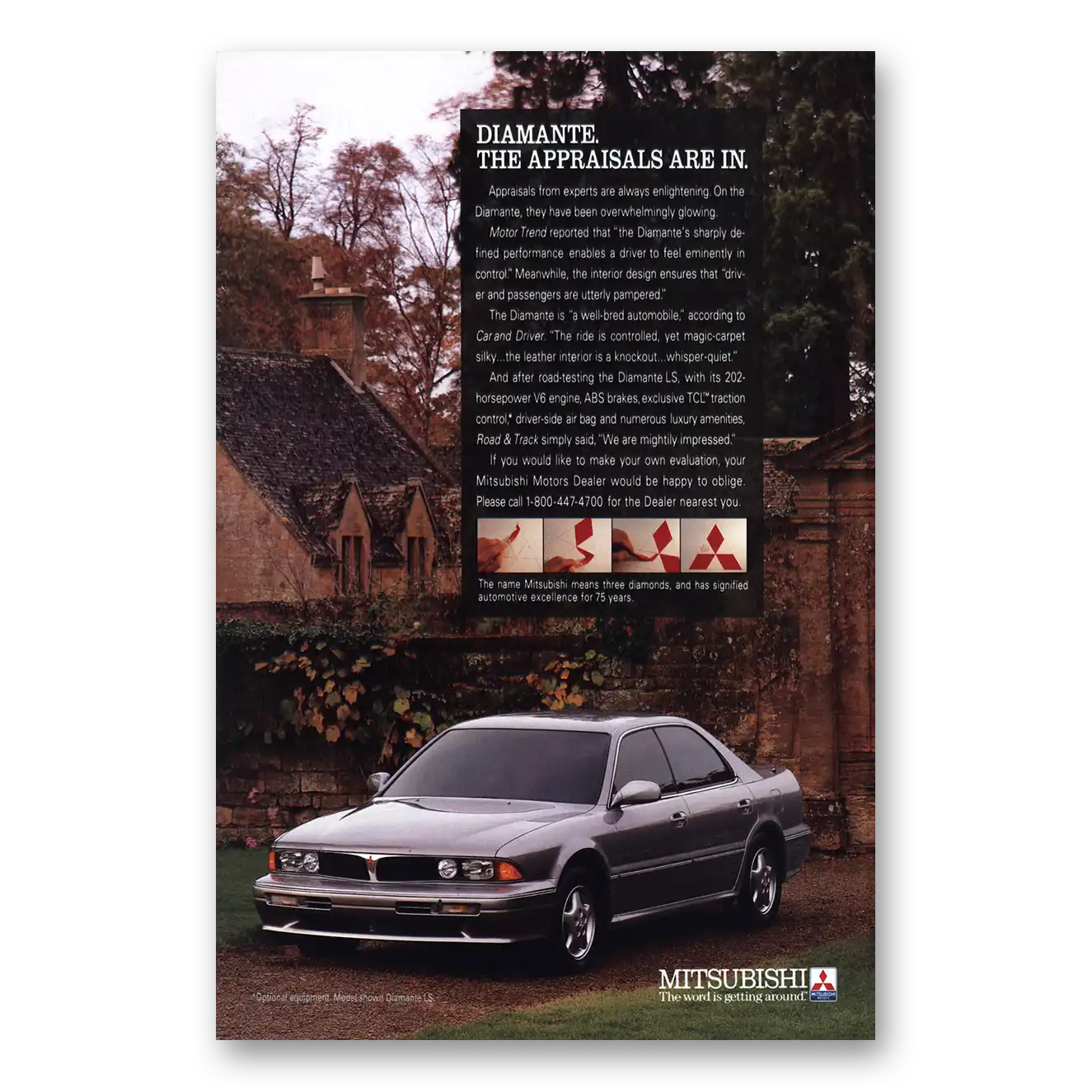 1992 Mitsubishi Diamante Appraisals Are In Vintage Magazine Print Ad