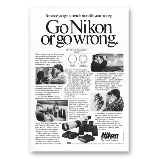 1992 Nikon Camera AF Zoom Nikkor Look for Shots Vintage Magazine Print Ad