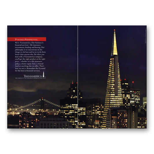 1992 Transamerica Pyramid Perspective Vintage Magazine Print Ad