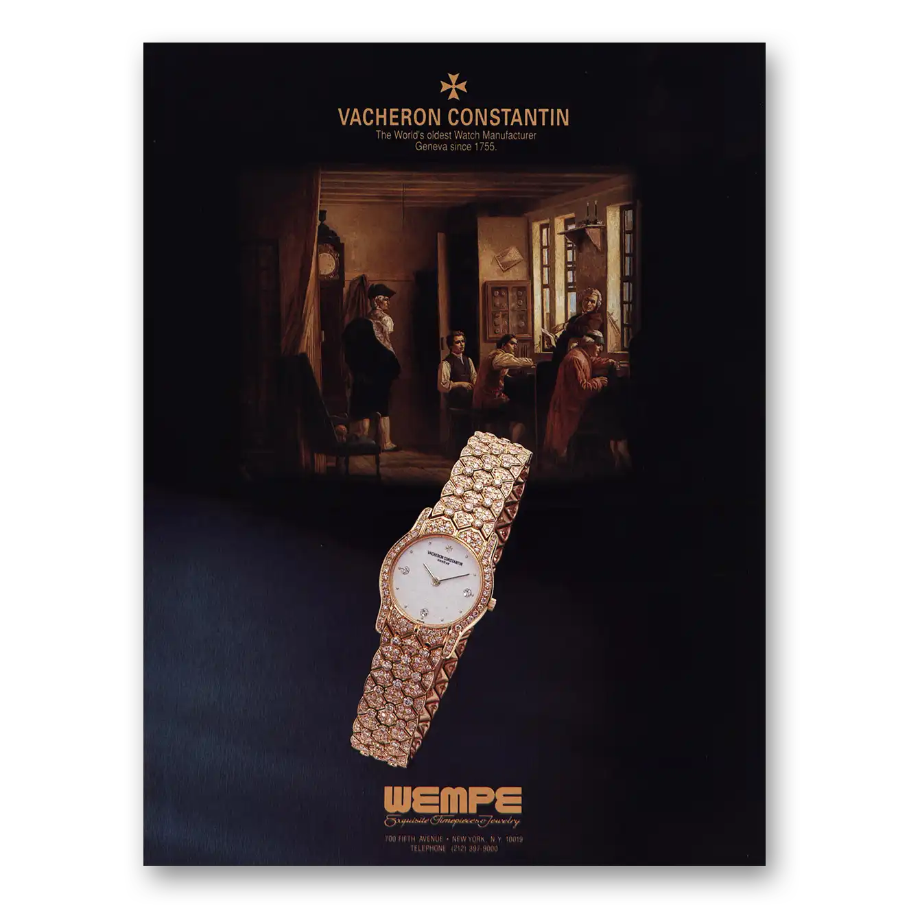 1992 Vacheron Constantin Watch Wempe Watch Vintage Magazine Print Ad