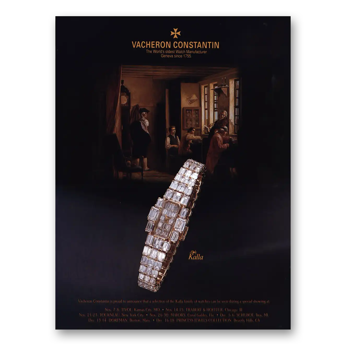 1992 Vacheron Constantin Watch Lady Kalla Watch Vintage Magazine Print Ad