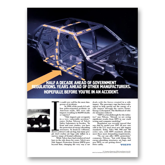 1992 Volvo Half A Decade Ahead of Government Vintage Magazine Print Ad