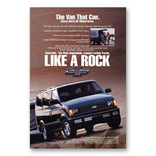 1993 Chevrolet Astro Van The Van That Can Vintage Magazine Print Ad