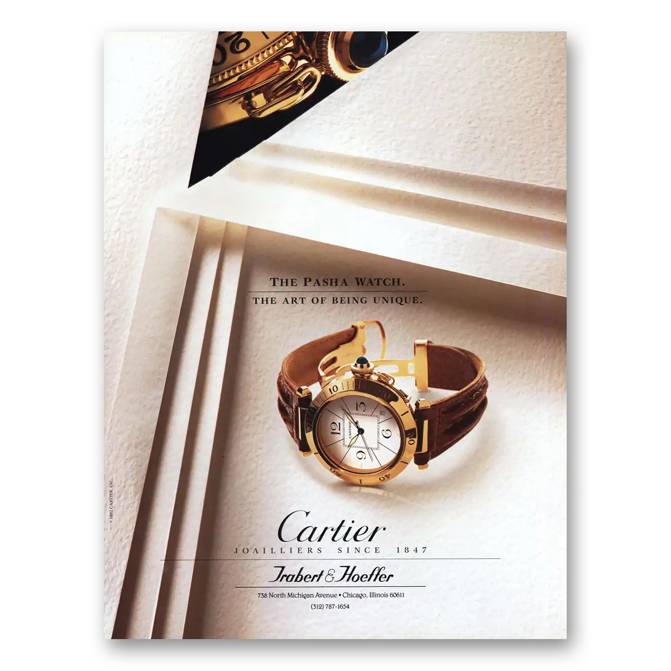 1993 Cartier Watches Pasha Watch Art of Being Unique Vintage Magazine Print Ad