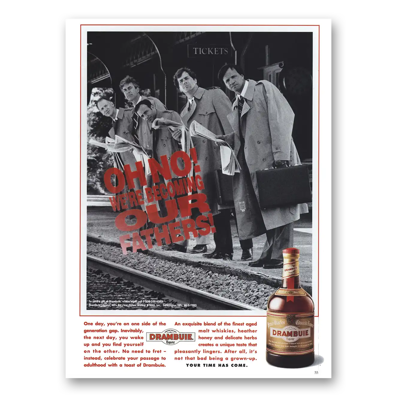 1993 Drambuie Becoming Our Fathers Vintage Magazine Print Ad