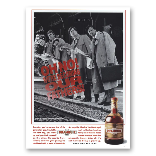 1993 Drambuie Becoming Our Fathers Vintage Magazine Print Ad