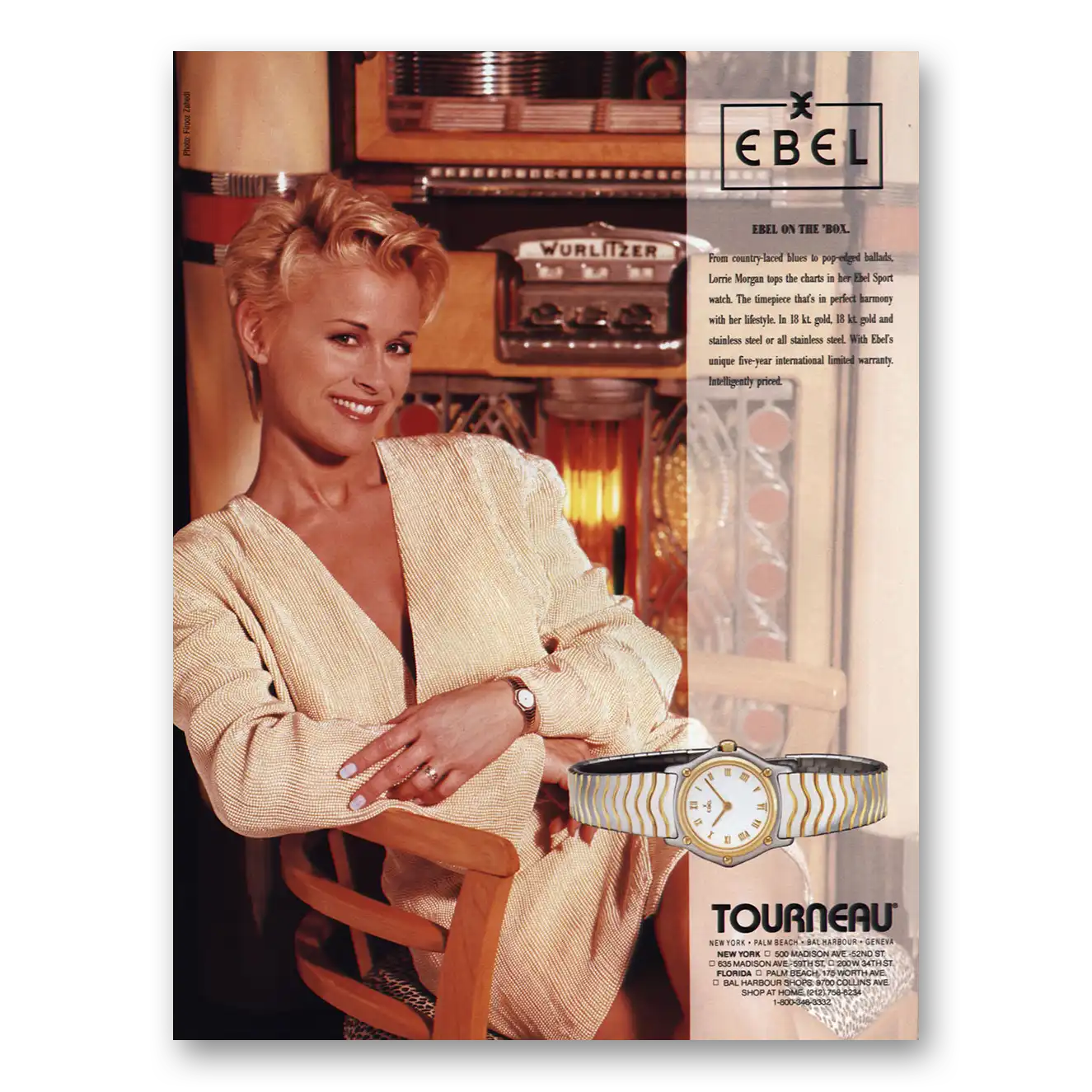 1993 Ebel Watch Sport Watch Lorrie Morgan Vintage Magazine Print Ad