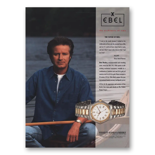 1993 Ebel Watch Don Henley Vintage Magazine Print Ad