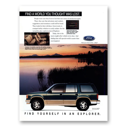 1993 Ford Explorer World You Thought Was Lost Vintage Magazine Print Ad