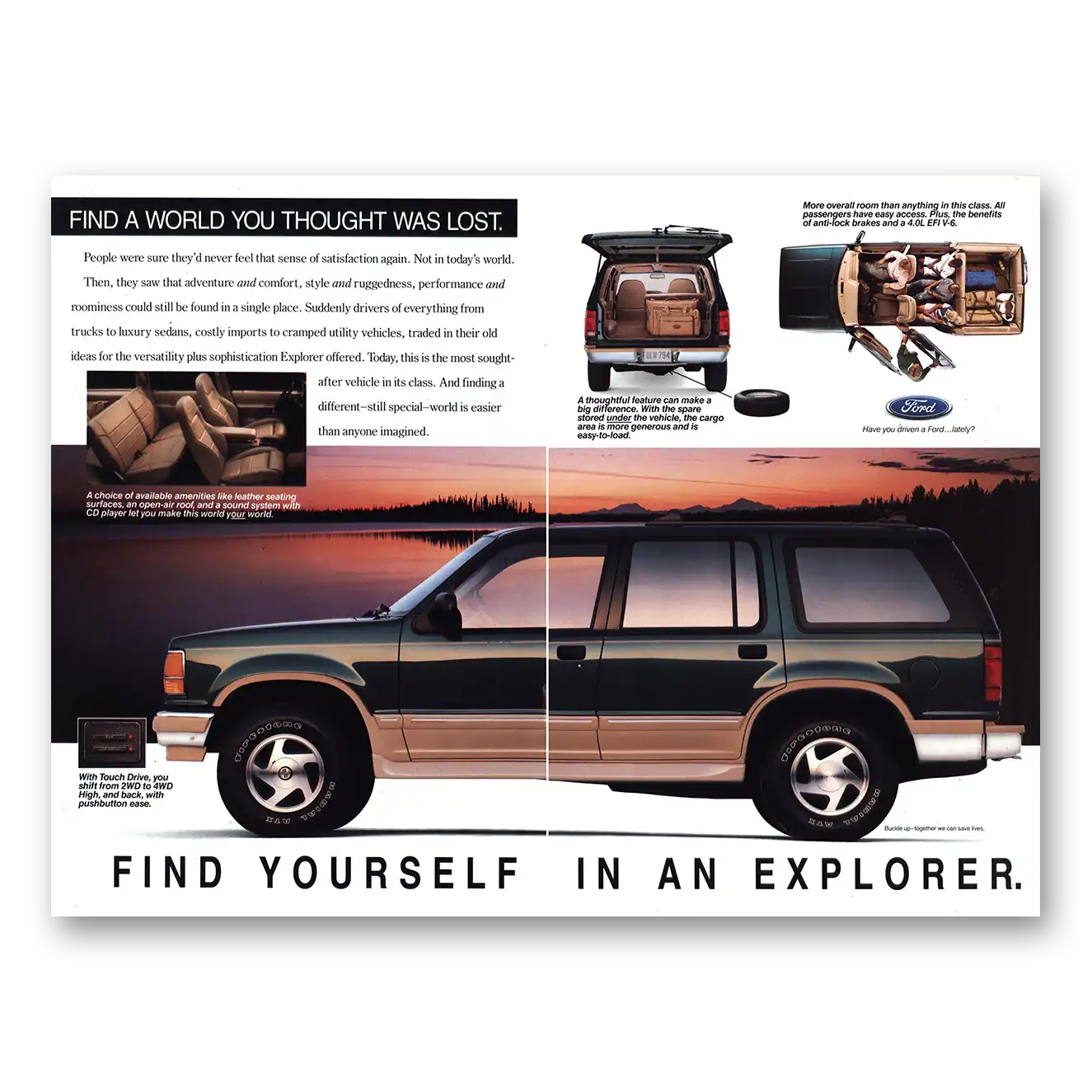 1993 Ford Explorer World You Thought Was Lost Vintage Magazine Print Ad