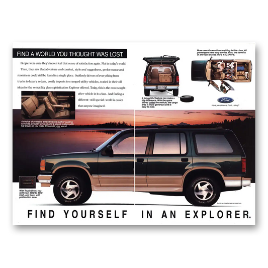 1993 Ford Explorer World You Thought Was Lost Vintage Magazine Print Ad