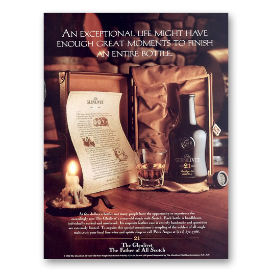 1993 Glenlivet Exceptional Life Vintage Magazine Print Ad