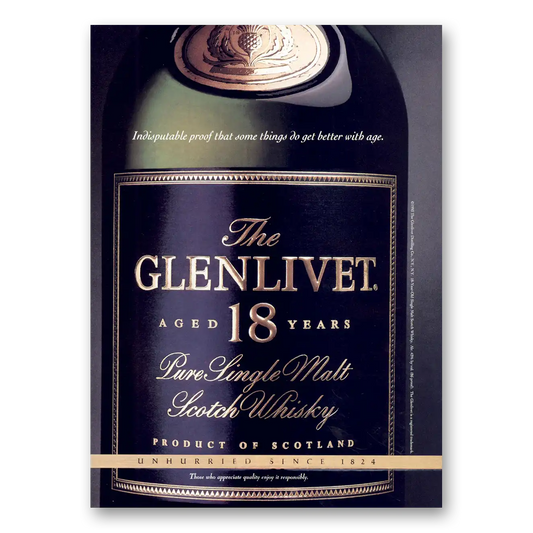 1993 Glenlivet Aged 18 Years Vintage Magazine Print Ad