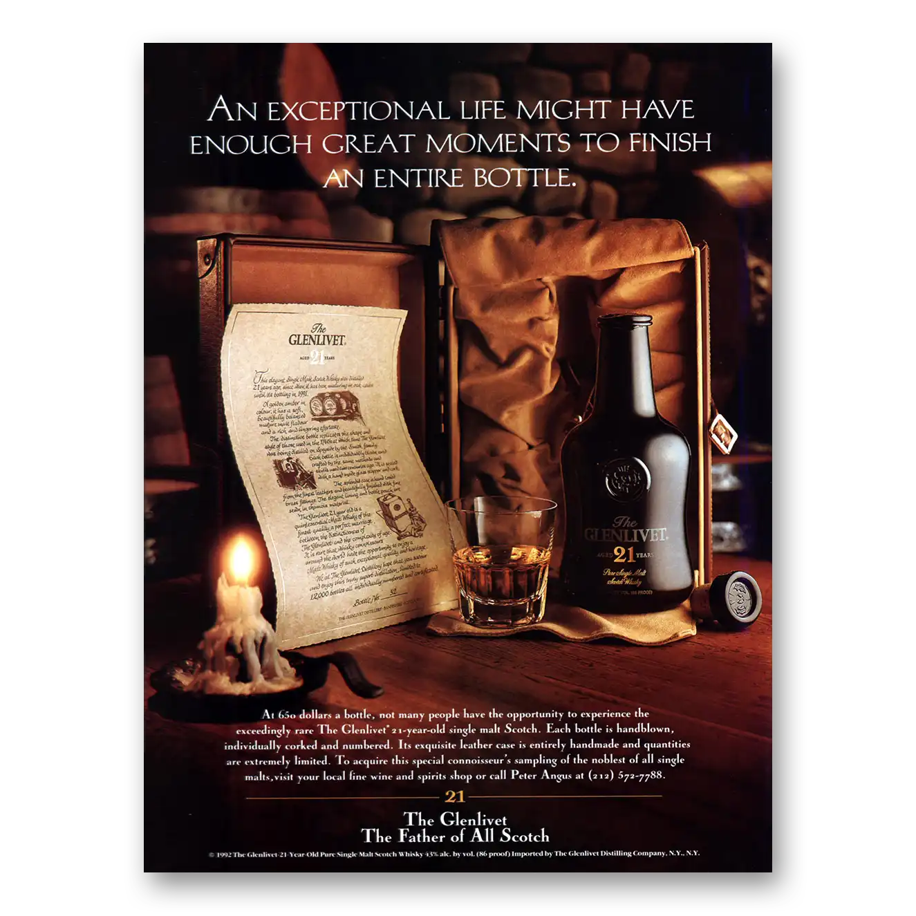 1993 Glenlivet Exceptional Life Might Have Enough Great Moments Vintage Magazine Print Ad