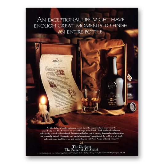 1993 Glenlivet Exceptional Life Might Have Enough Great Moments Vintage Magazine Print Ad