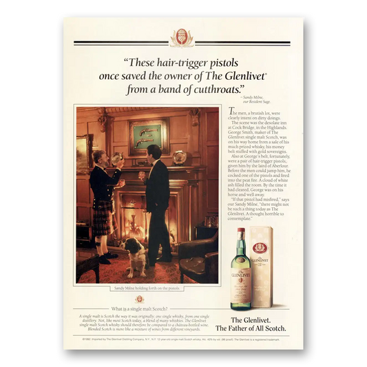 1993 Glenlivet Hair Trigger Pistols Vintage Magazine Print Ad