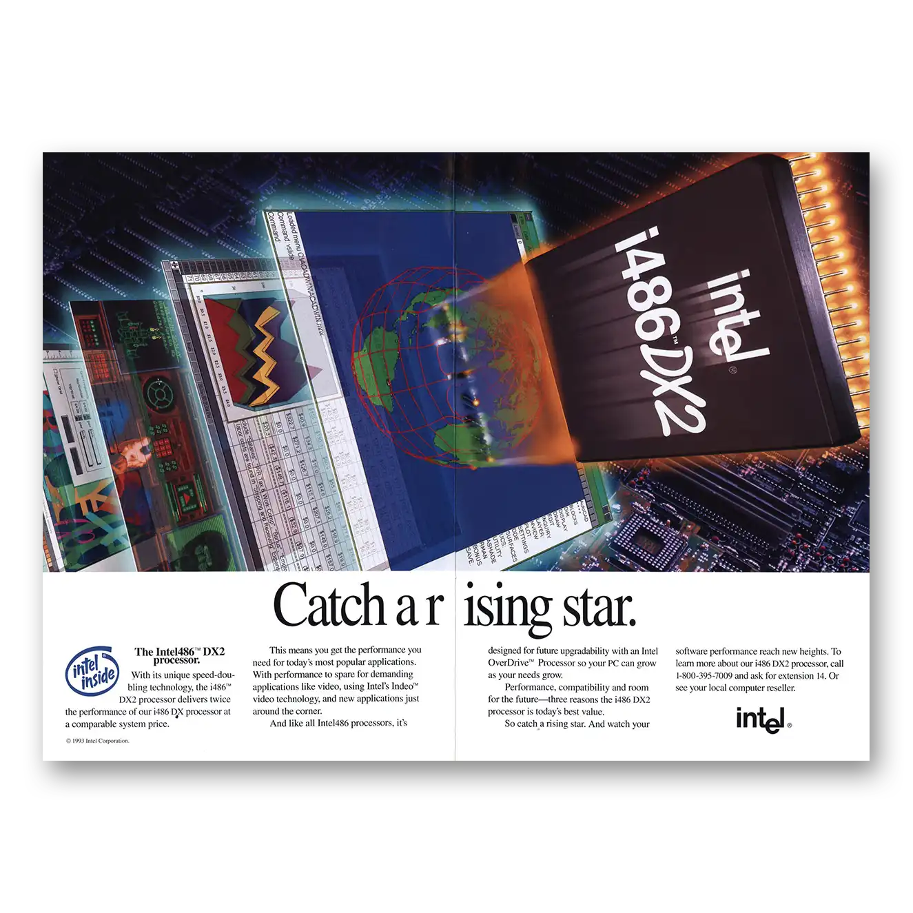 1993 Intel Catch Rising Star Vintage Magazine Print Ad