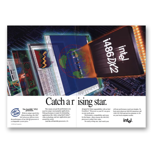 1993 Intel Catch Rising Star Vintage Magazine Print Ad