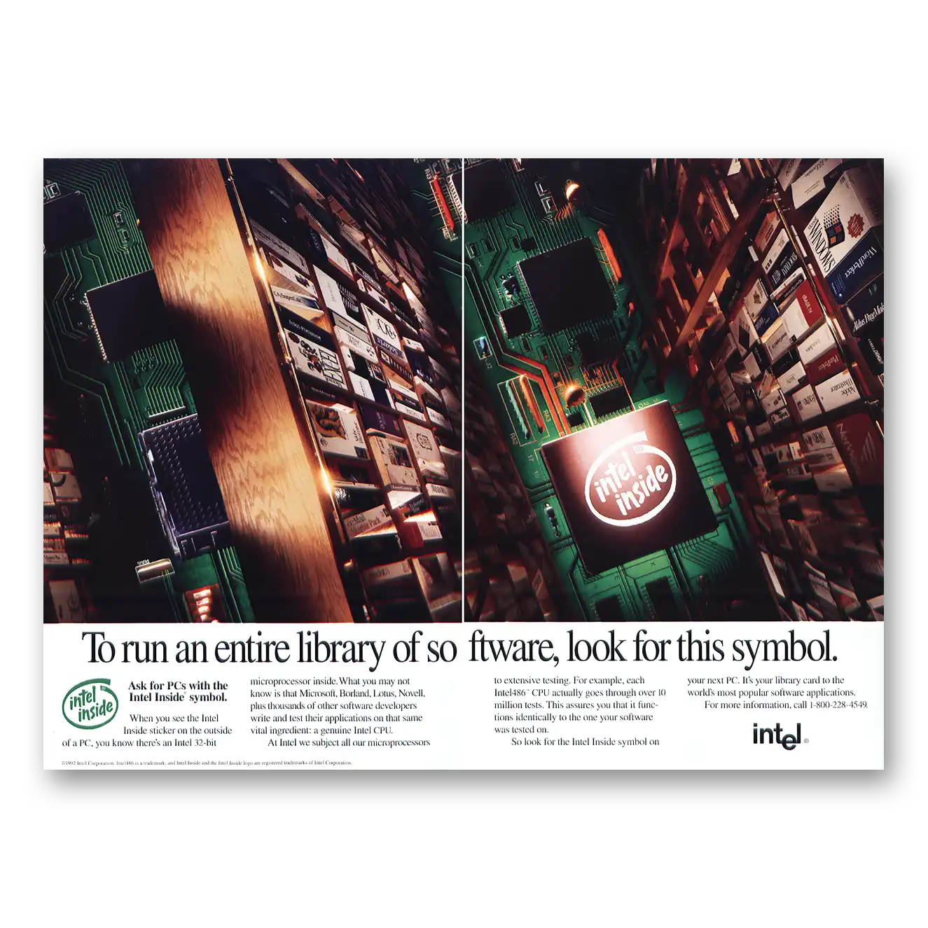 1993 Intel Run Entire Library Vintage Magazine Print Ad