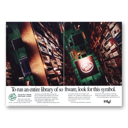1993 Intel Run Entire Library Vintage Magazine Print Ad