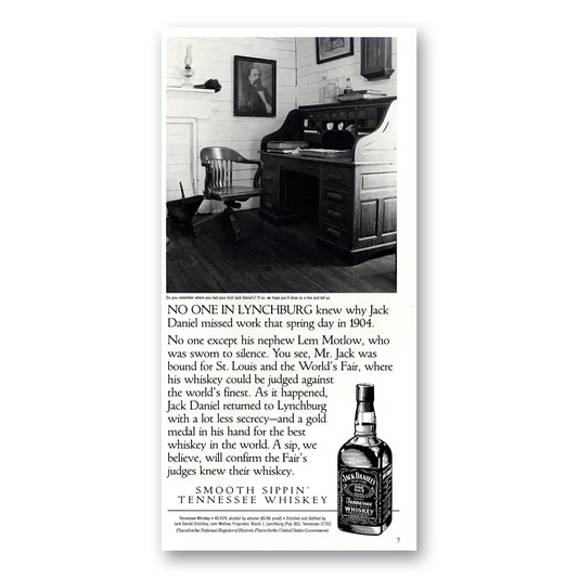 1993 Jack Daniels No One In Lynchburg Vintage Magazine Print Ad