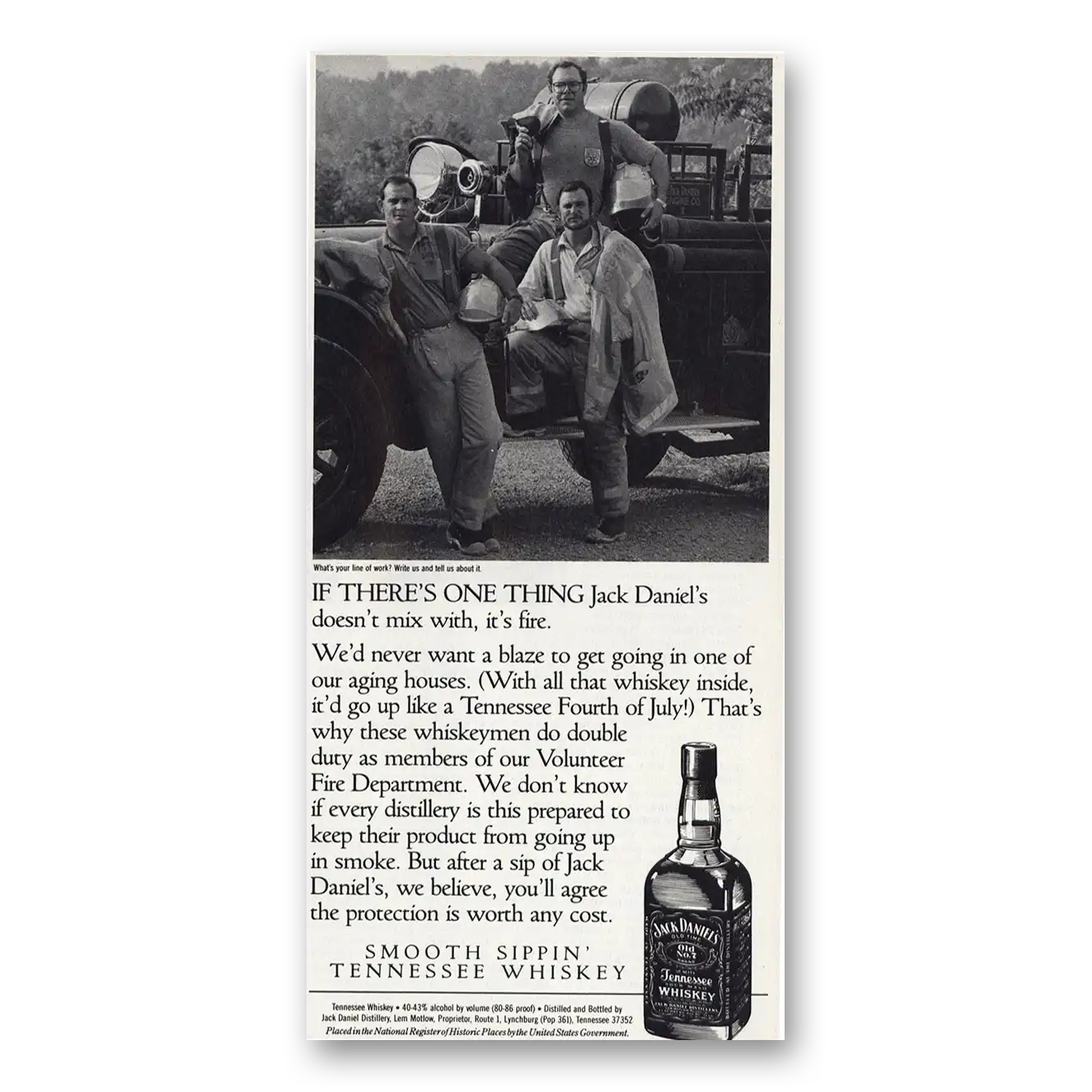 1993 Jack Daniels Theres One Thing Vintage Magazine Print Ad