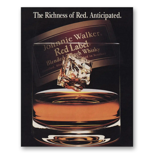 1993 Johnnie Walker Red Label Richness of Red Anticipated Vintage Magazine Print Ad