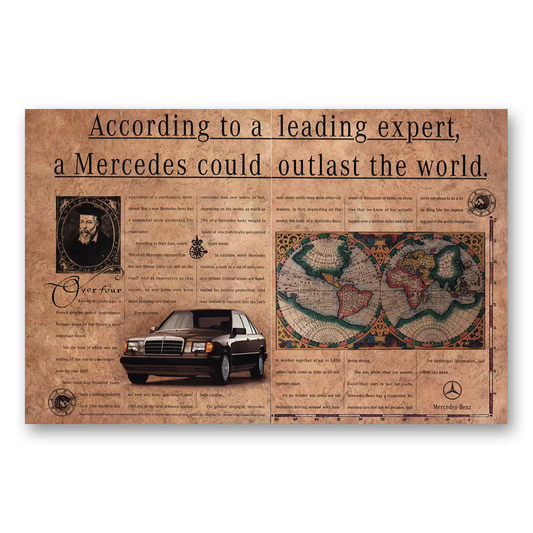 1993 Mercedes Benz Could Outlast the World Vintage Magazine Print Ad