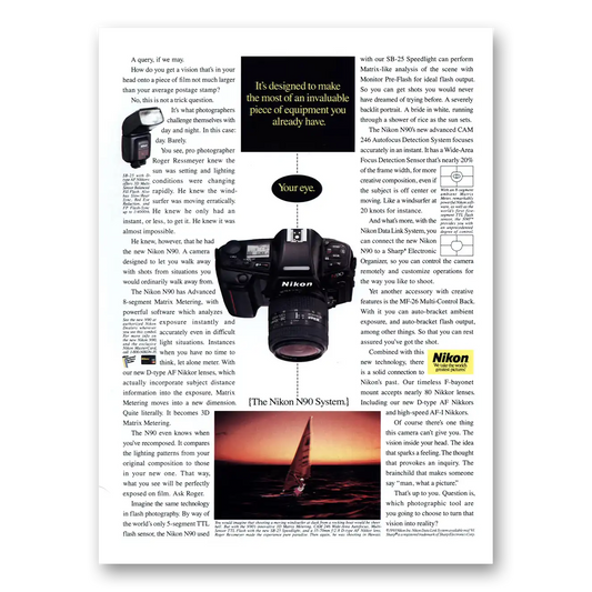 1993 Nikon Camera Invaluable Piece of Equipment Your Eye Vintage Magazine Print Ad