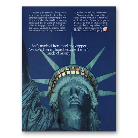 1993 Phillips 66 Statue of Liberty Vintage Magazine Print Ad