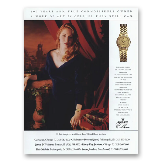 1993 Rolex 500 Years Ago True Connoisseurs Owned Vintage Magazine Print Ad