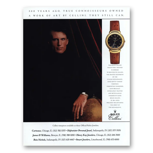 1993 Rolex 500 Years Ago True Connoisseurs Owned Vintage Magazine Print Ad