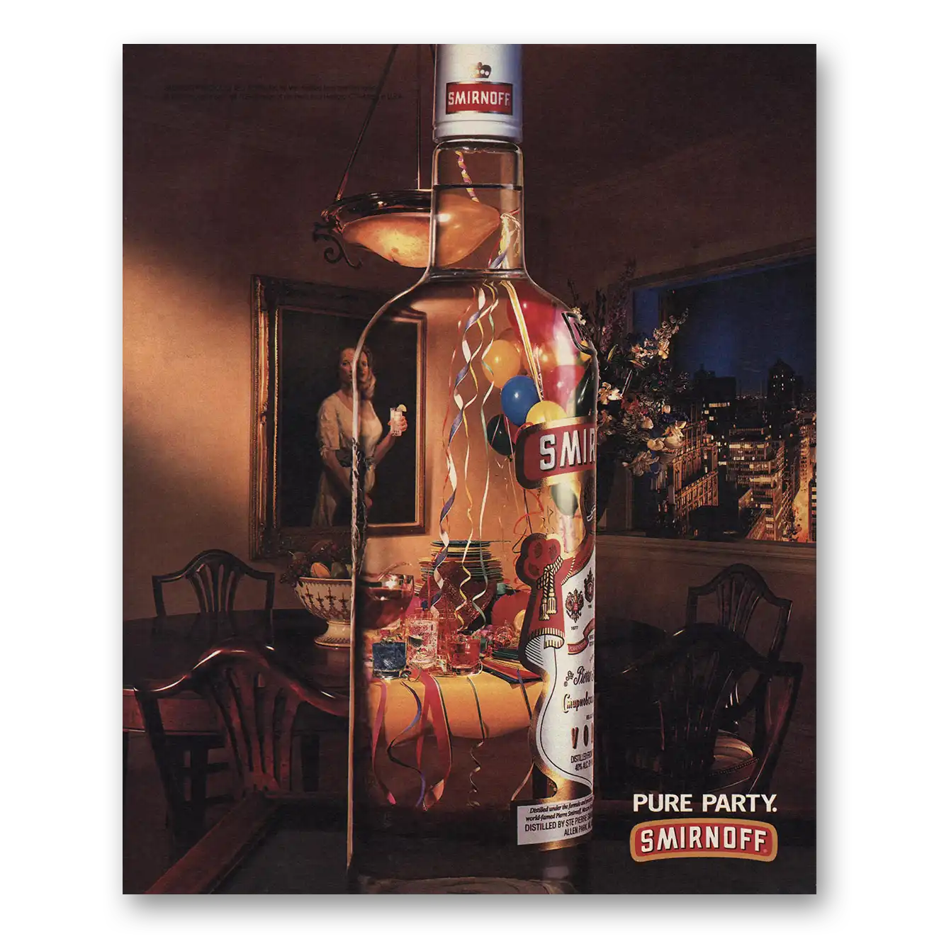 1993 Smirnoff Vodka Pure Party Vintage Magazine Print Ad