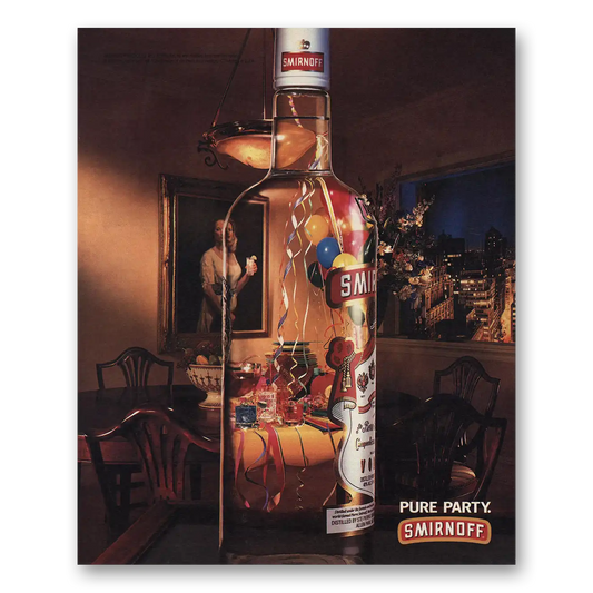 1993 Smirnoff Vodka Pure Party Vintage Magazine Print Ad