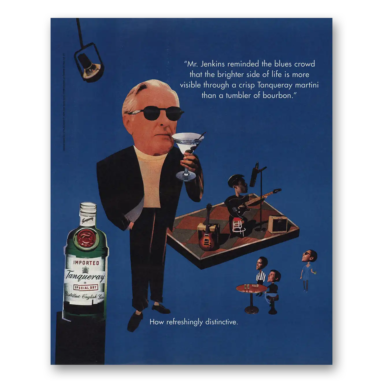 1993 Tanqueray Gin Mr Jenkins Reminded the Blues Crowd Vintage Magazine Print Ad