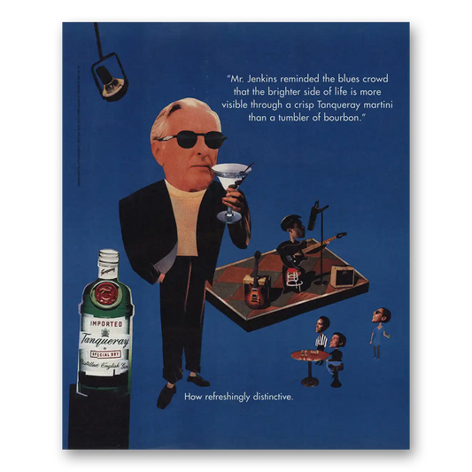 1993 Tanqueray Gin Mr Jenkins Reminded the Blues Crowd Vintage Magazine Print Ad