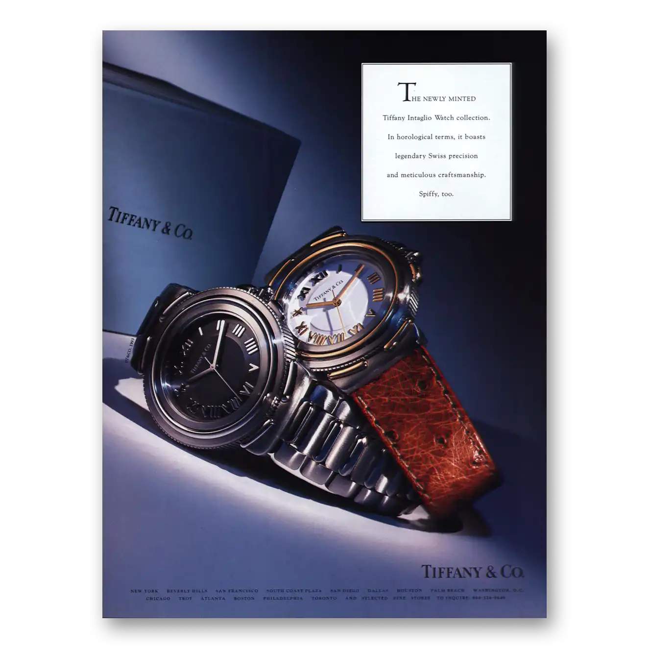 1993 Tiffany & Co Watches Newly Minted Intaglio Watch Vintage Magazine Print Ad