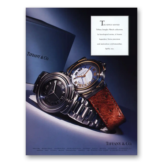 1993 Tiffany & Co Watches Newly Minted Intaglio Watch Vintage Magazine Print Ad