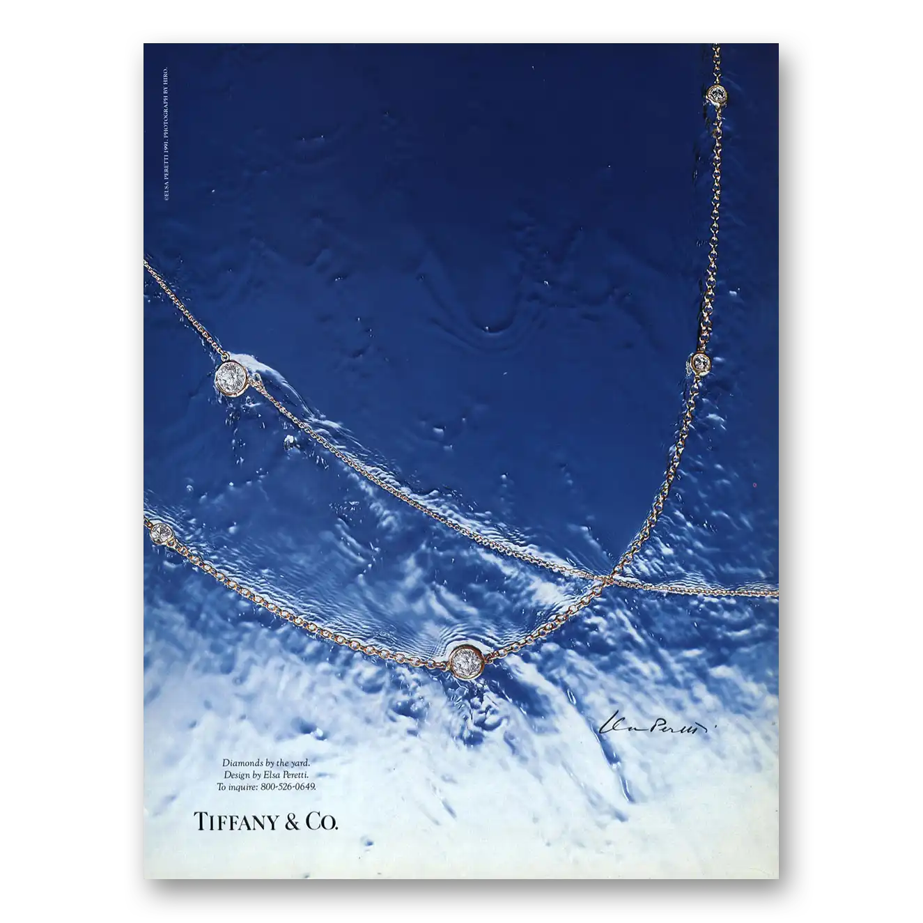 1993 Tiffany & Co Diamonds By the Yard Vintage Magazine Print Ad