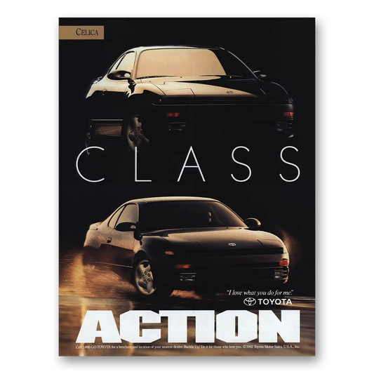 1992 Toyota Celica Class Action Vintage Magazine Print Ad