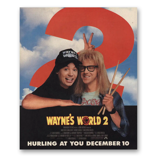 1993 Waynes World 2 Movie Promo Mike Myers and Dana Carvey Vintage Magazine Print Ad