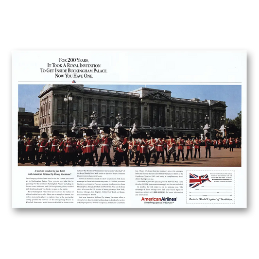 1994 American Airlines Buckingham Palace Vintage Magazine Print Ad