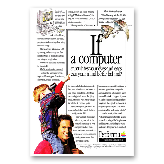 1994 Apple Macintosh Performa Computer Computer Stimulates Your Eyes and Ears Vintage Magazine Print Ad