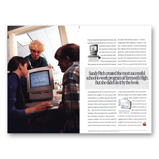 1994 Apple Computer Sandy Fitch Yarmouth High Vintage Magazine Print Ad