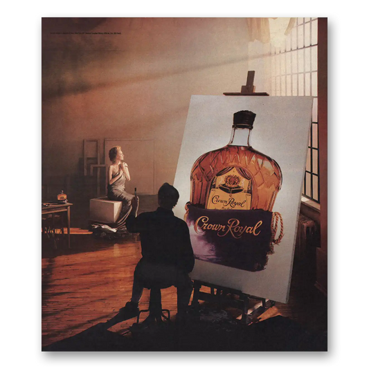 1994 Crown Royal Artist Painting Model Bottle Vintage Magazine Print Ad