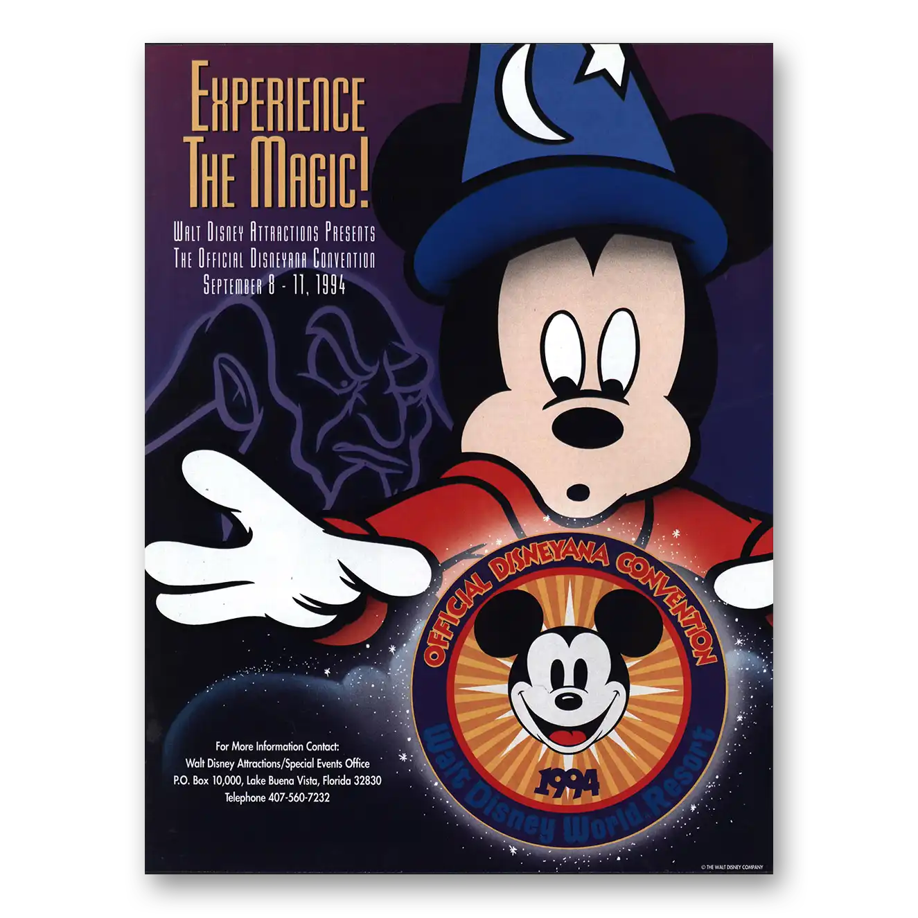 1994 Walt Disney World Experience the Magic Vintage Magazine Print Ad