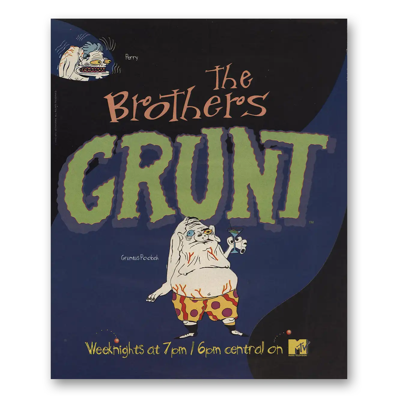 1994 The Brothers Grunt Promo Gruntus Poobah Vintage Magazine Print Ad