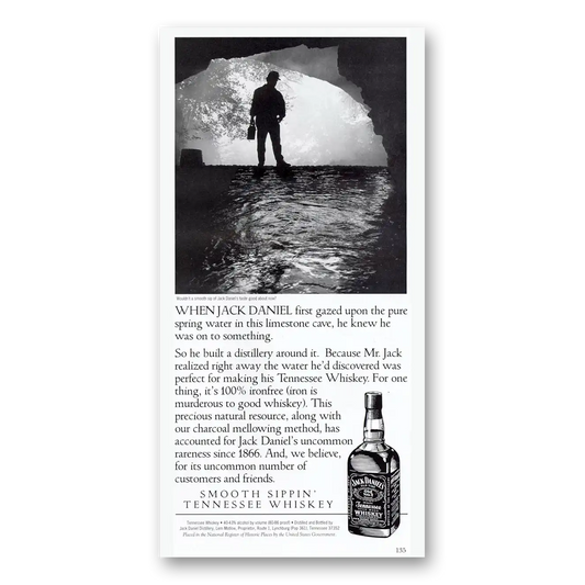 1994 Jack Daniels First Gazed Upon the Pure Spring Water Vintage Magazine Print Ad