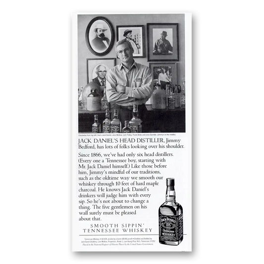 1994 Jack Daniels Head Distiller Jimmy Bedford Vintage Magazine Print Ad